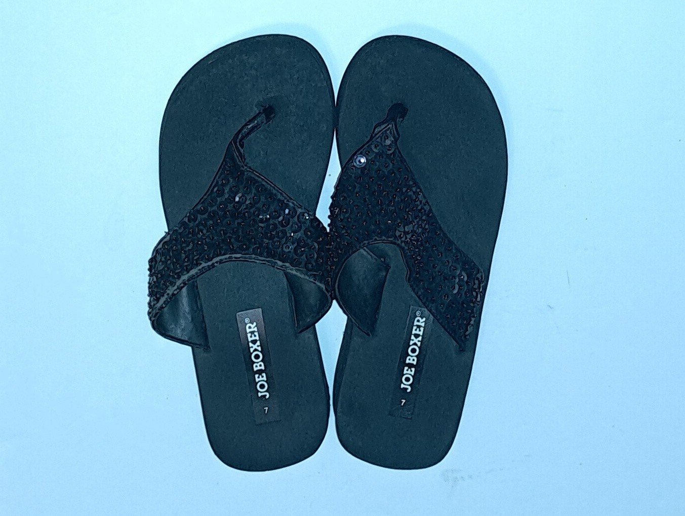 JOE BOXER Sequin Flip Flop Sandal Lightweight Soft Cushioned Footbed