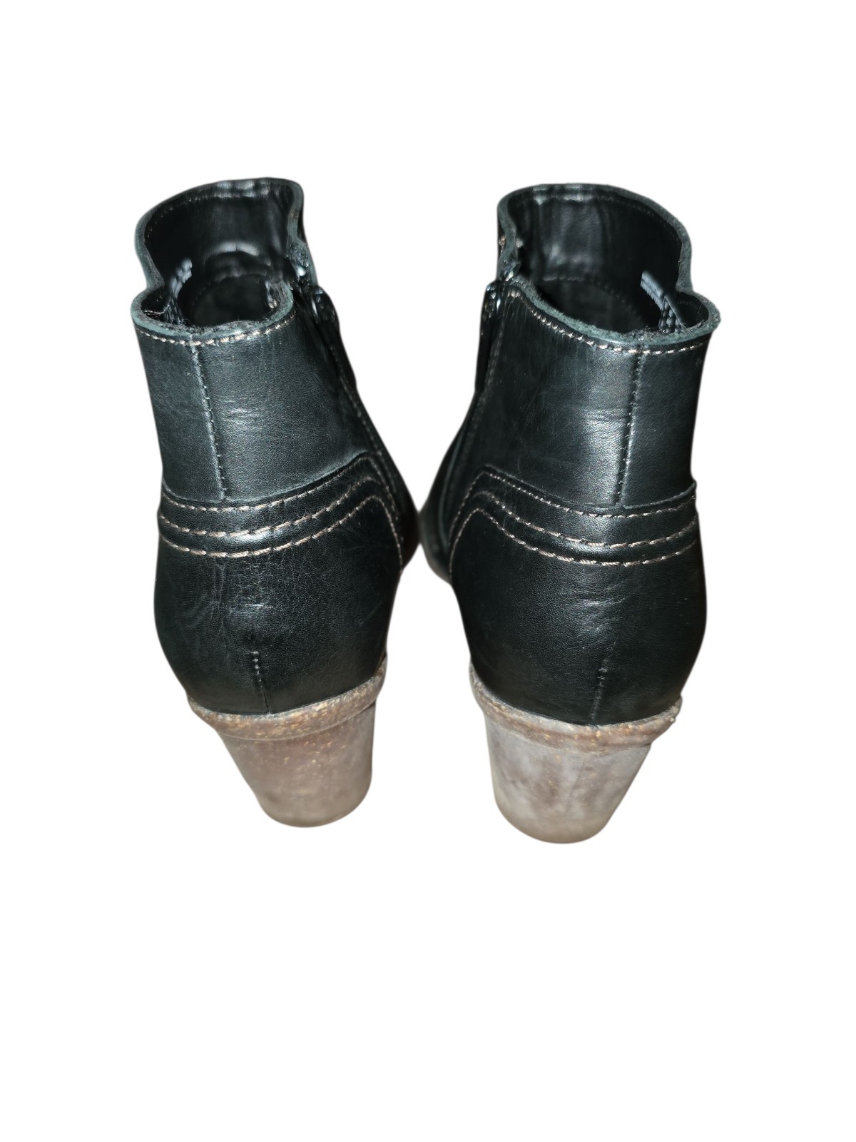 Clarks Carleta Paris Ankle Boot Side Zip Women 6.5 M Black Leather Heeled Bootie
