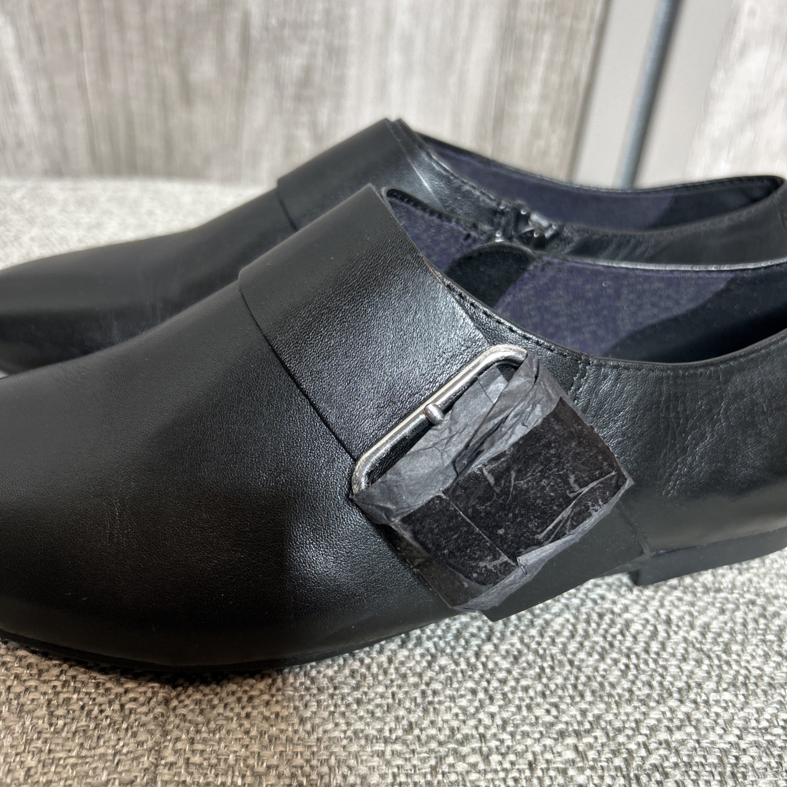 Vagabond Black Kaitlin Leather Buckle Women Shoes Pointed Toe Buckle Zip Size 38
