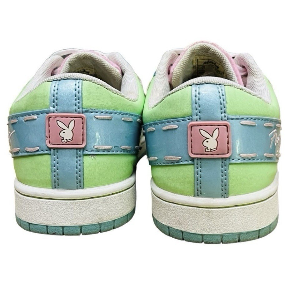 Playboy Rare Vintage 90s Sneakers Green Pink Blue Candy Stitches/Detail Logo 8.5