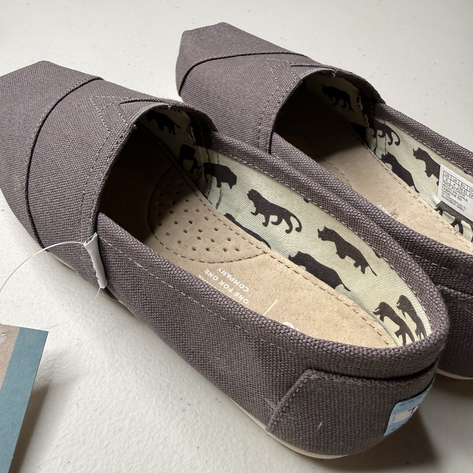 Toms Alpargata Slip-on Shoes Ash Grey Canvas Women 6