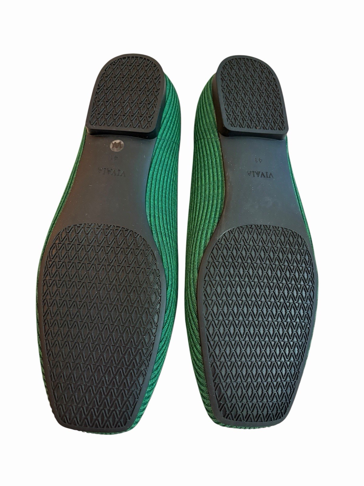Vivaia Green Square Toe Margot Mary Jane Flat Shoes Sz EU 41 W US 9.5/10