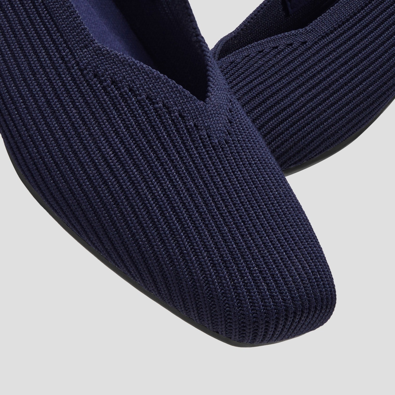 VIVAIA Margot Mary Jane Navy Blue Knit Square Toe Buckle Strap Flats Shoes 11