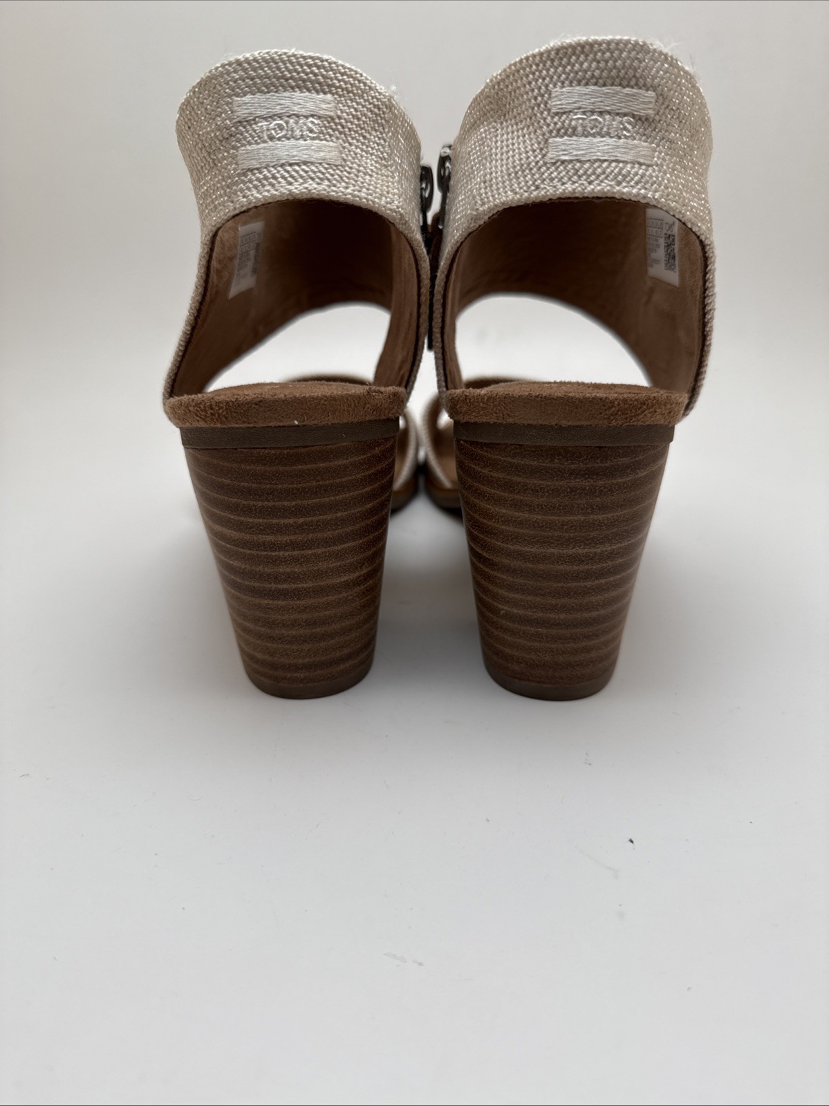Toms Majorca City Strappy Sandal 10M Beige 3.5” Block Heel