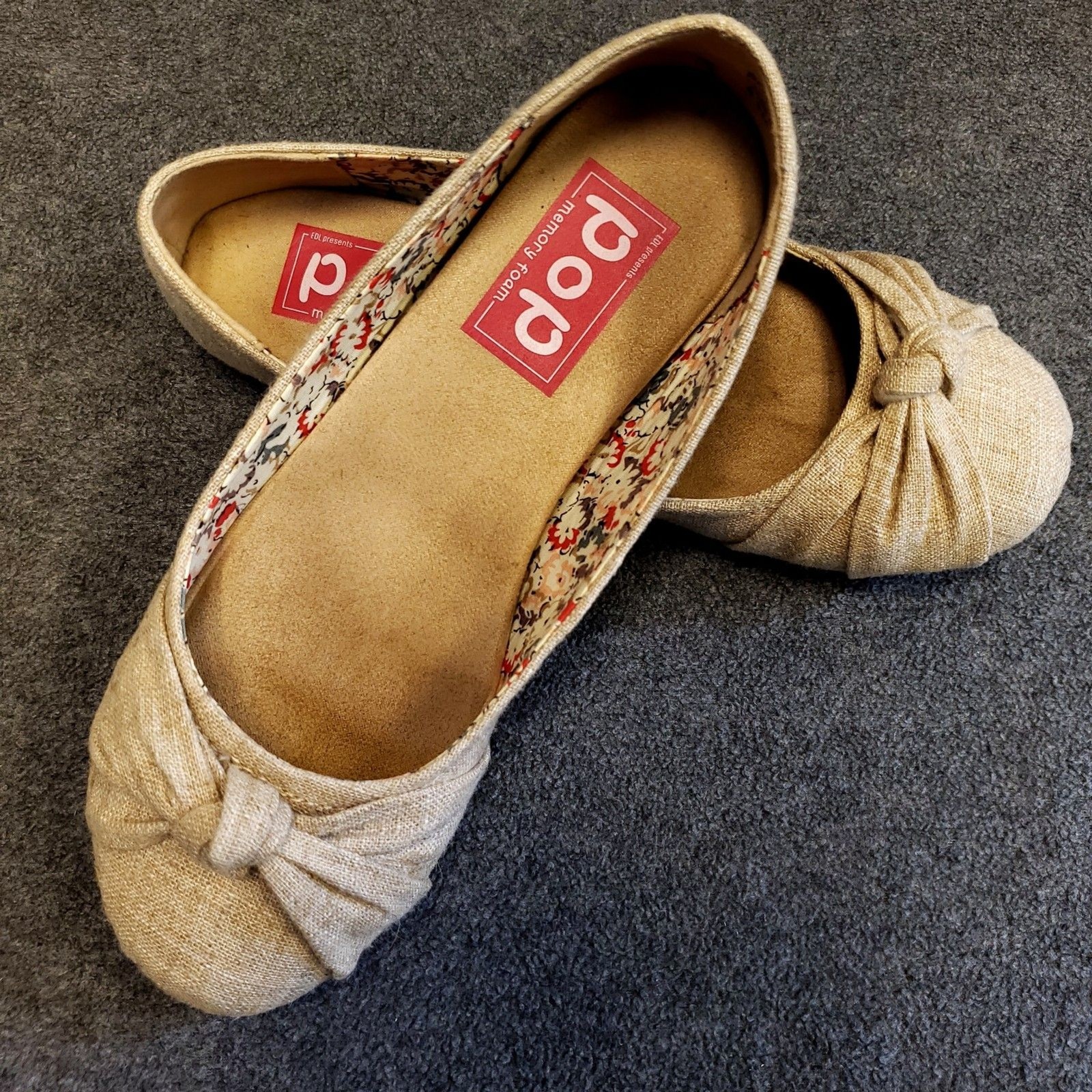 POP Positive Memory Foam Natural Women’s Shoes 8.5 M Flats