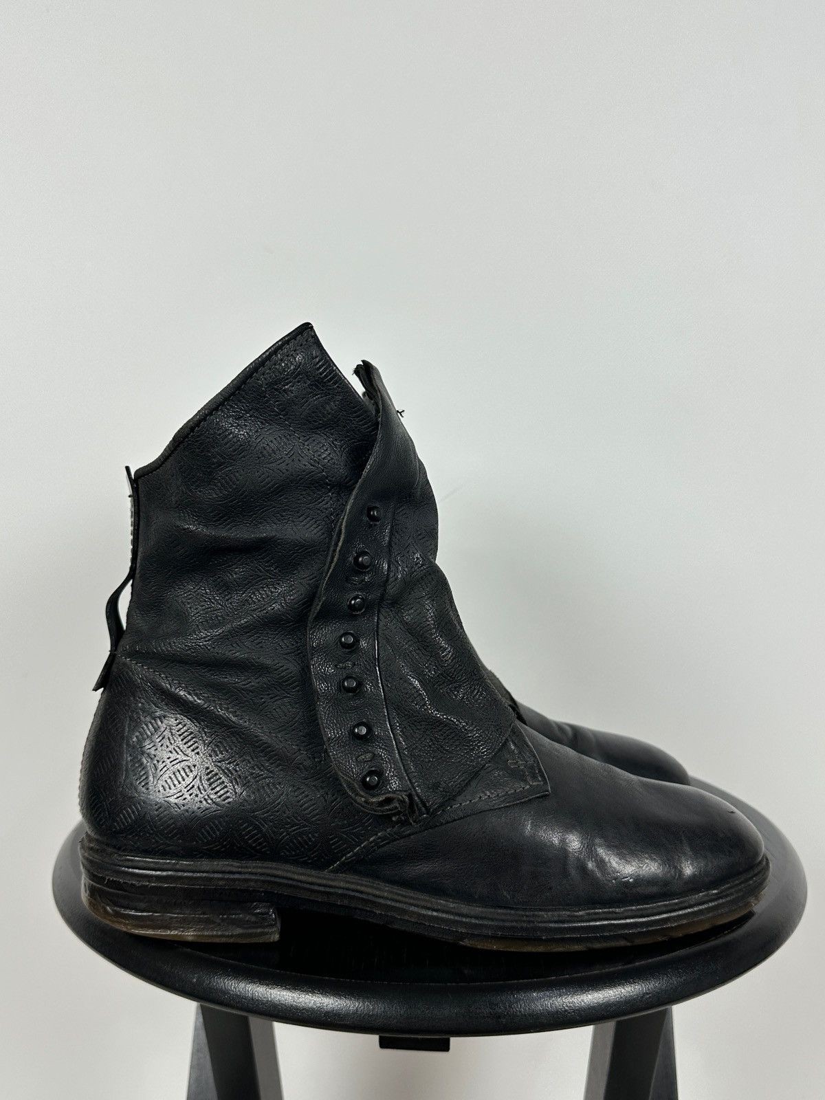 Women’s A.S.98. Airstep Black Leather Biker Gothic Ankle Boots Size 39 EUR