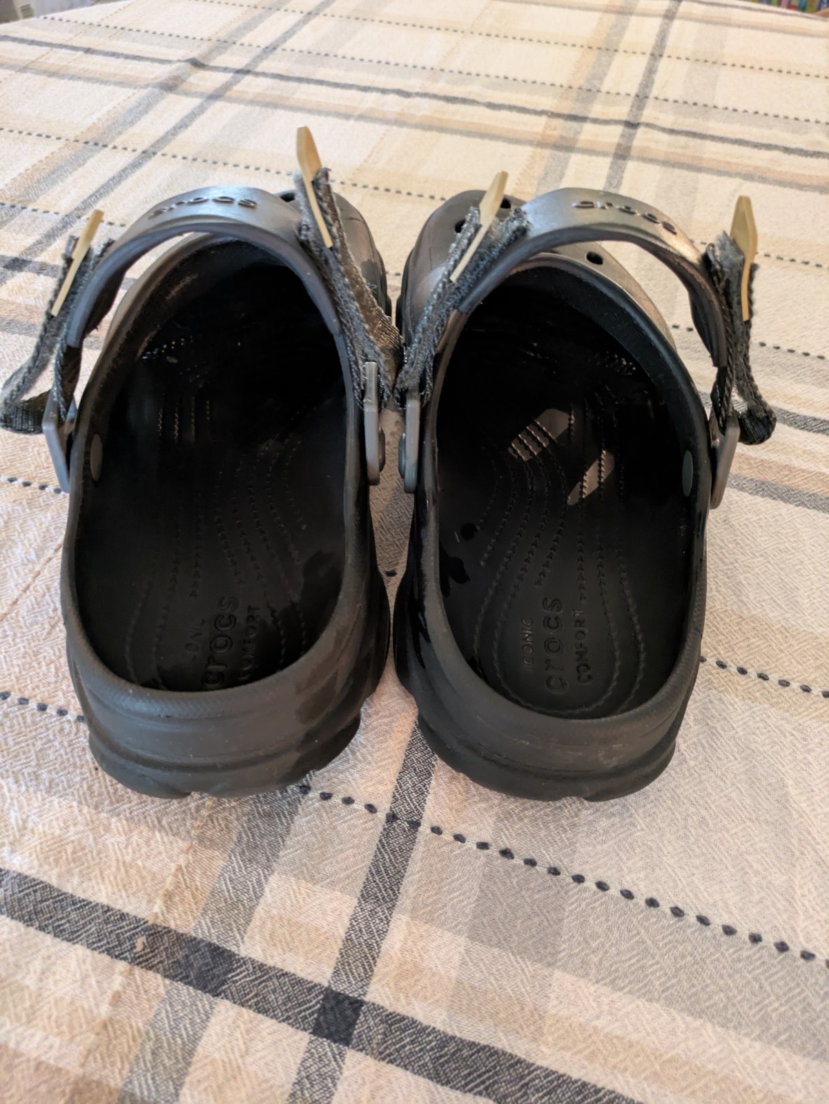 Crocs All-Terrain Clog Unisex M9 W11 Black Rugged Adjustable Strap Comfort