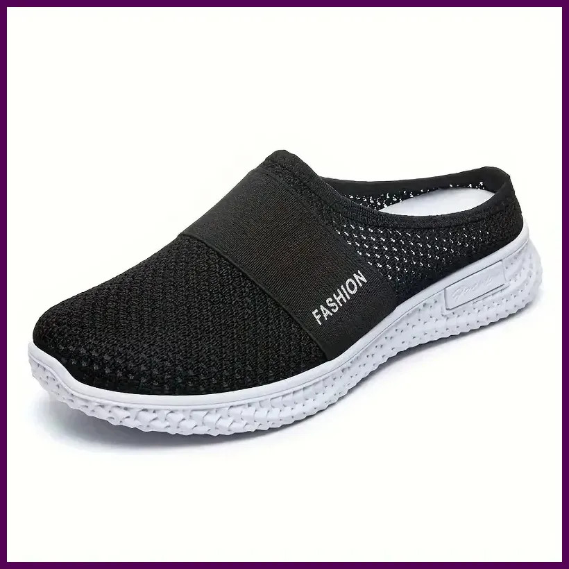 Mules de Mujer Color Sólido Zapatos de Verano Zapatillas Cómodas y Transpirables