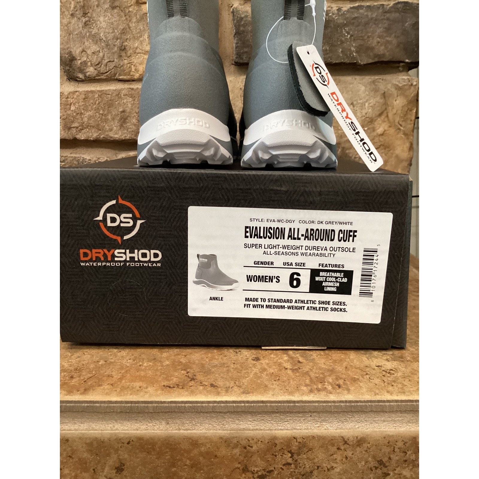 Dryshod Evalusion All-Around Cuff Boots Grey White Waterproof Womens 6 New
