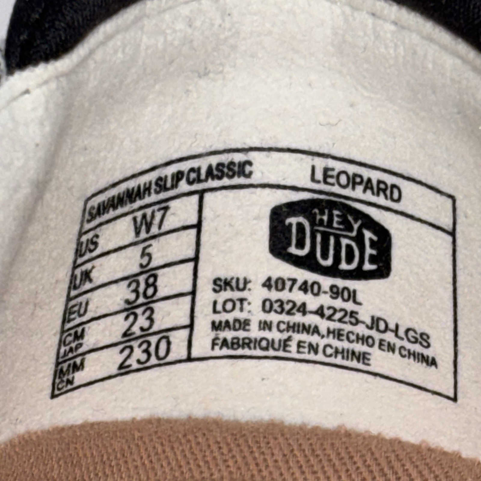Hey Dude Savannah Classic Slip On Leopard Ballet Flats Animal Print Size 7