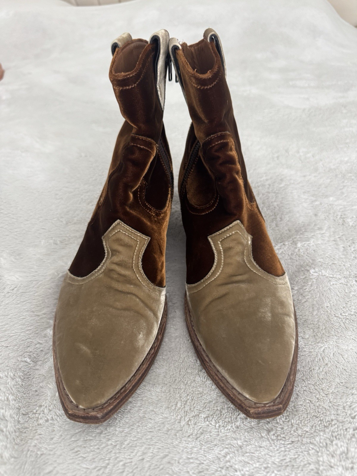 Vero Cuoio Madison Maison by King Tariufoli Velvet Ankle Boots Womens 40