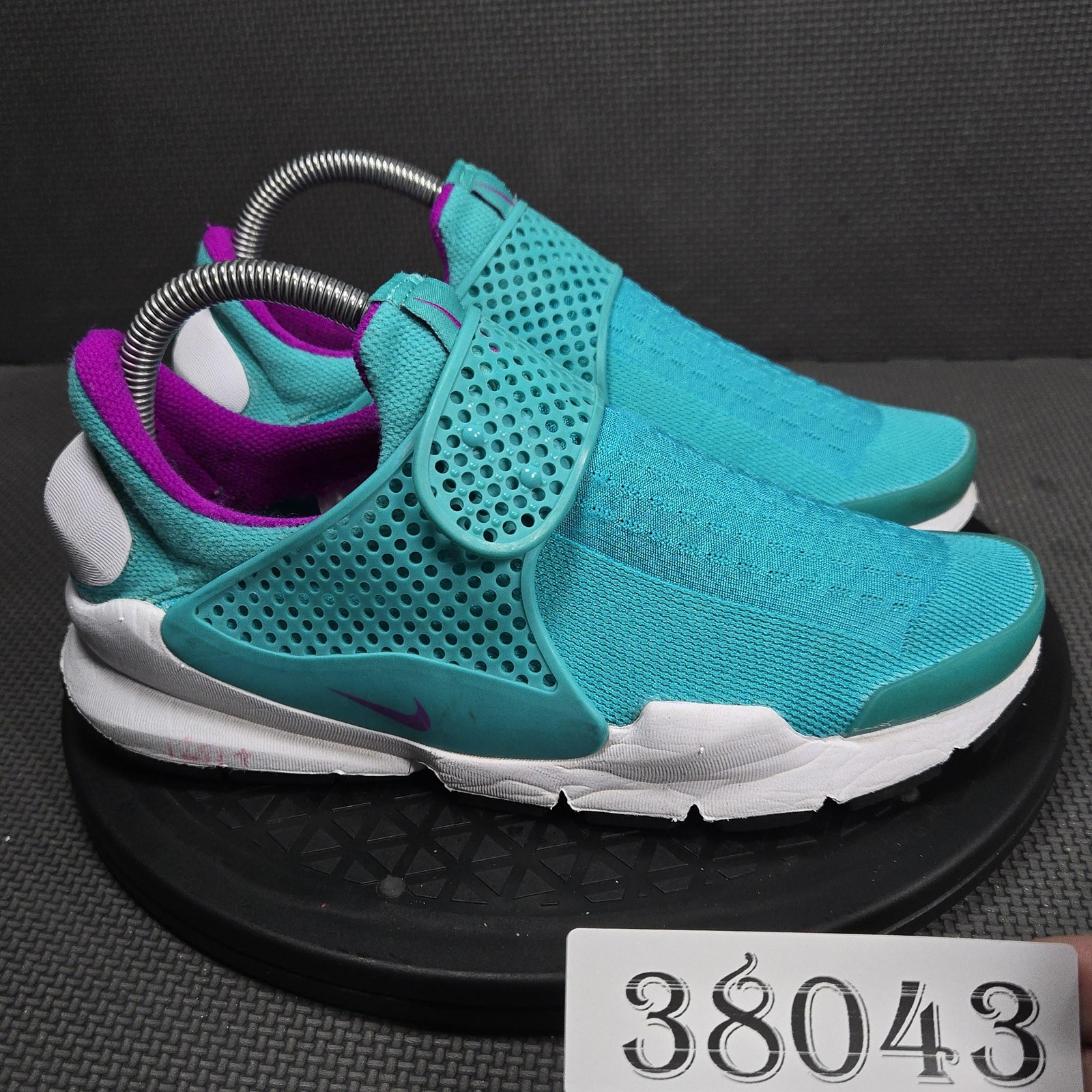 Nike Sock Dart Shoes Womens Size 8 Blue Teal Mesh Slip On Sneakers 848475-301