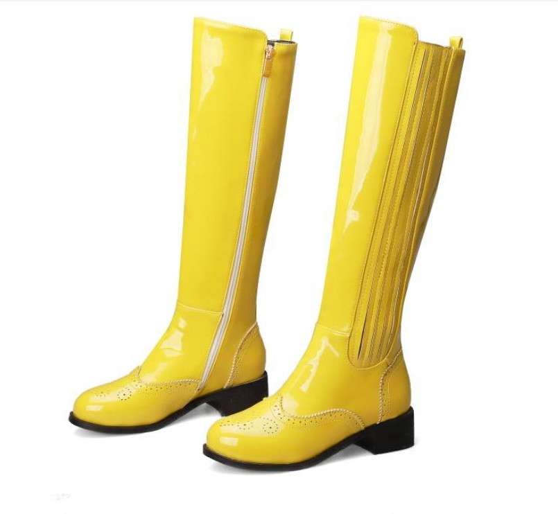 Fashion Womens Carved Knee High Boots Dress Riding Casual Club Outdoor Zip Shoes