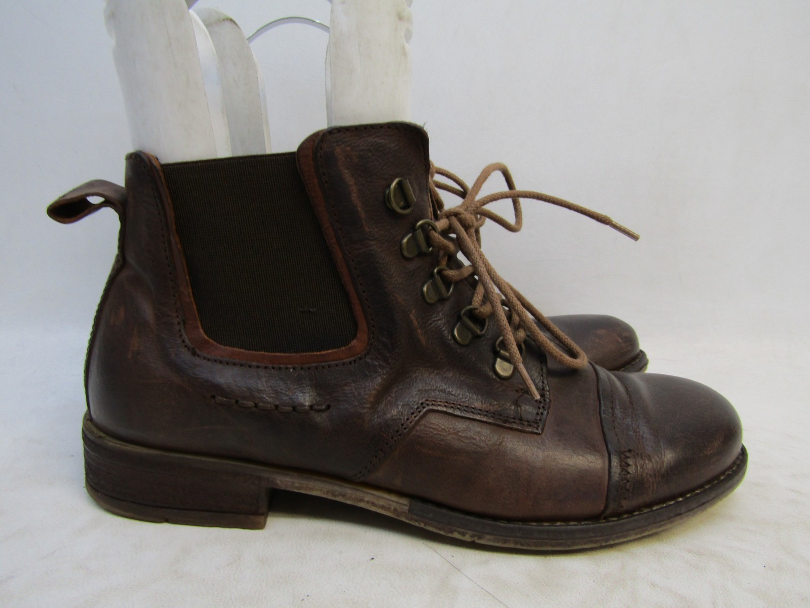 Josef Seibel Size 40 EUR Brown Leather Lace Up Ankle Fashion Boots Booties