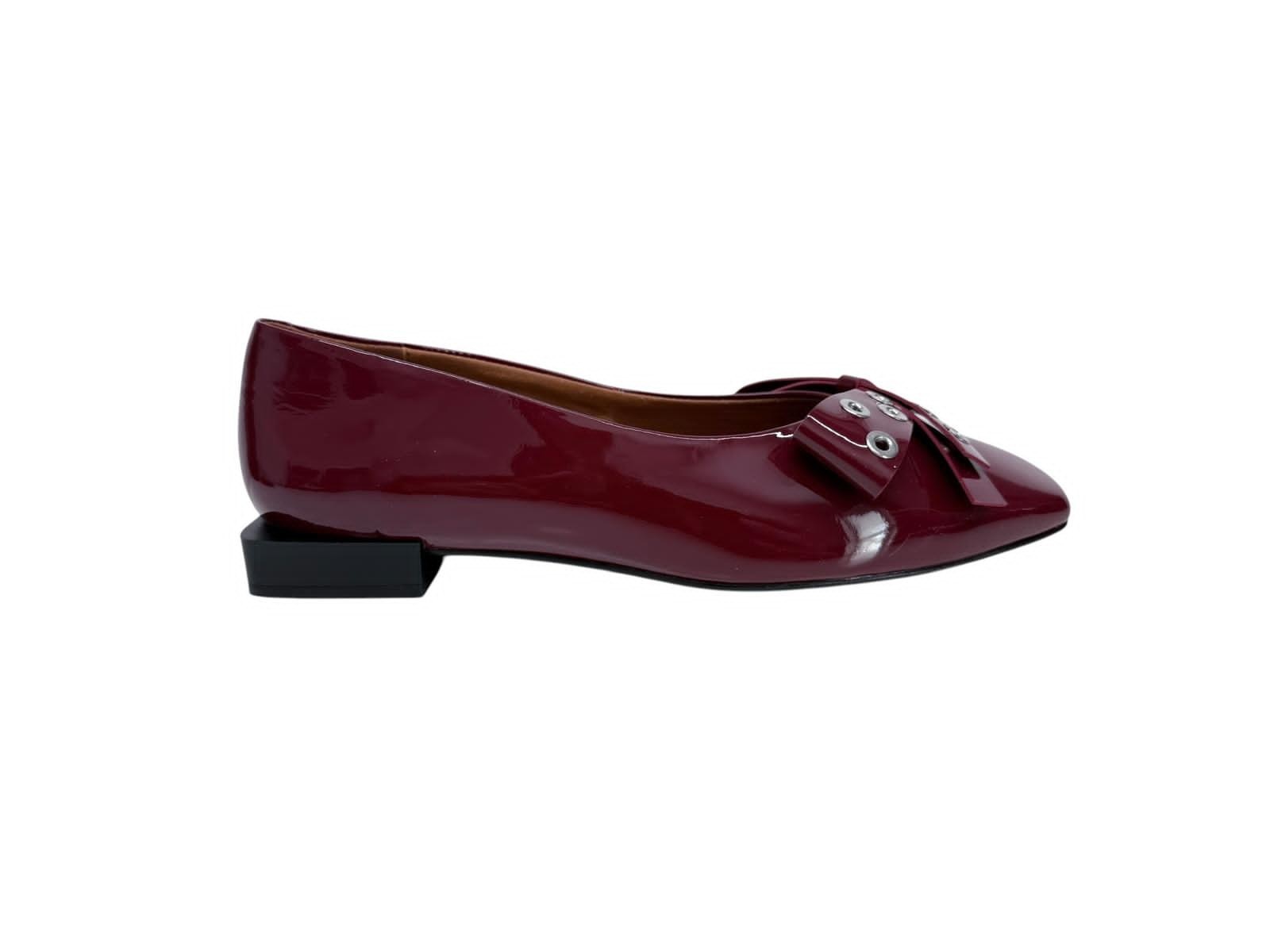 Ana Palma Womens Shoes Burgundy Patent Leather Slip On Flats Size 7.5