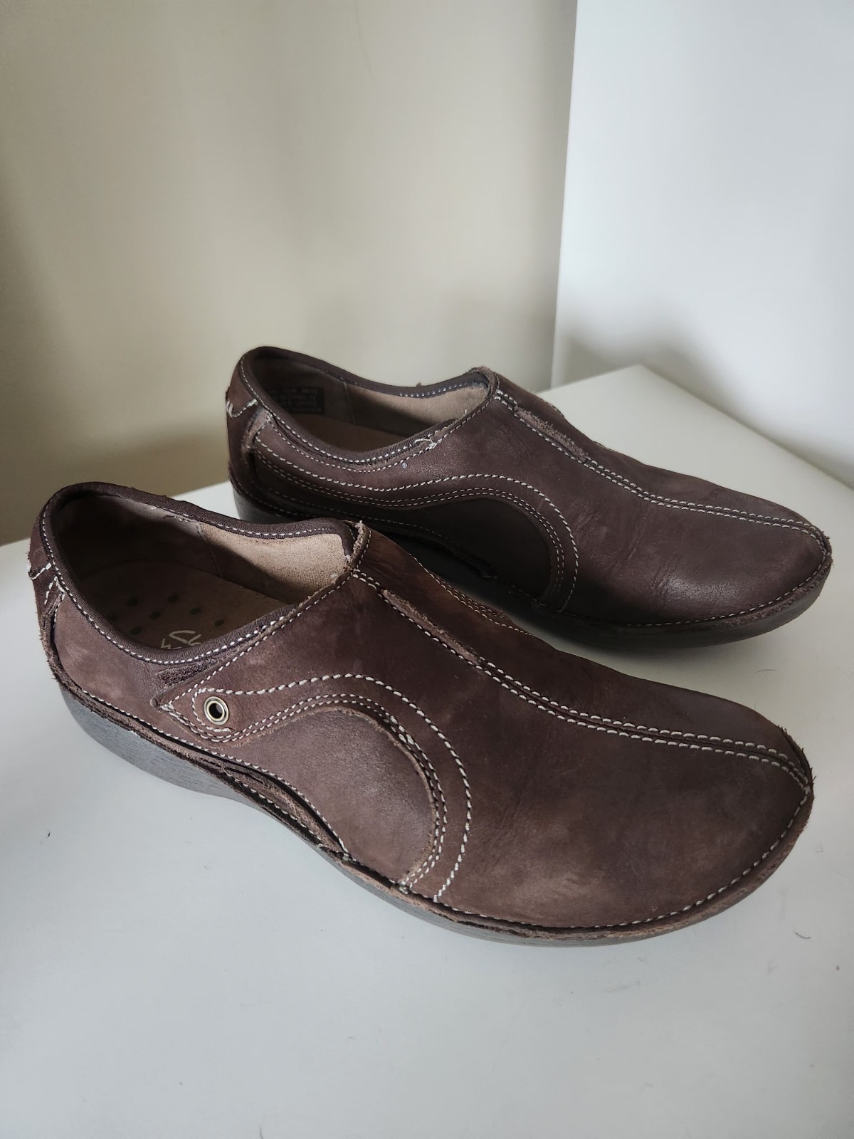 Clarks Womens 9.5 Loafer Casual Shoe Brown Leather Upper Comfort Workwear