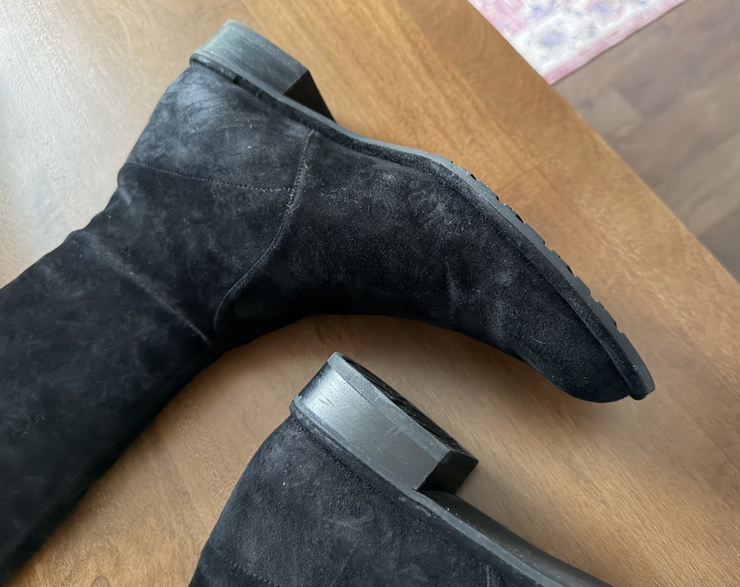 Stuart Weitzman Lowland Over The Knee Boot Black Suede Size 9.5 Flat