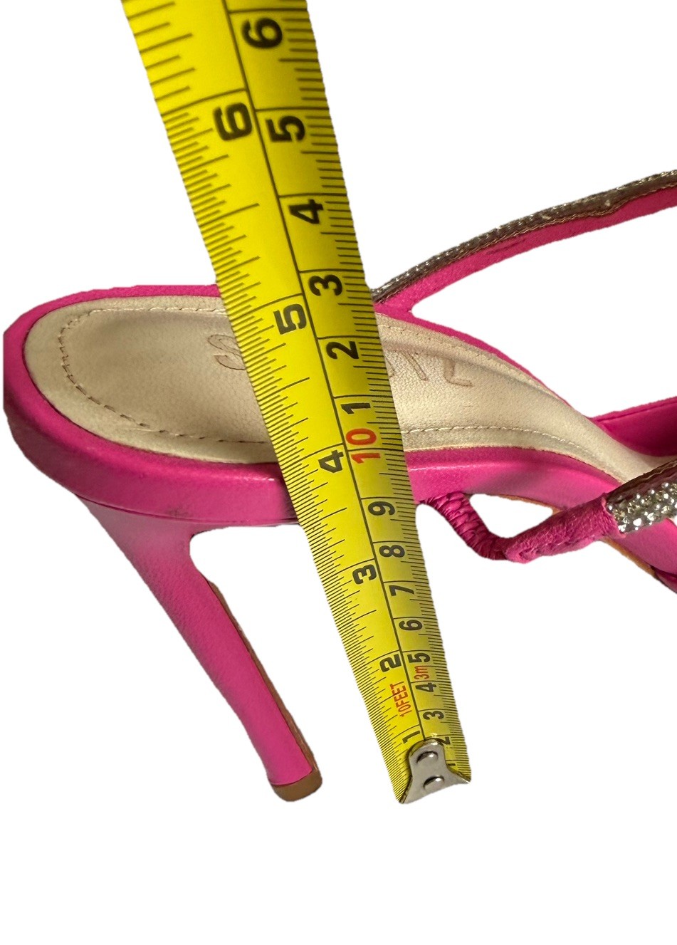 Schultz Sylvie Women’s Mule Heels Size 7.5 Pointed Stiletto Pink Bling Shoes