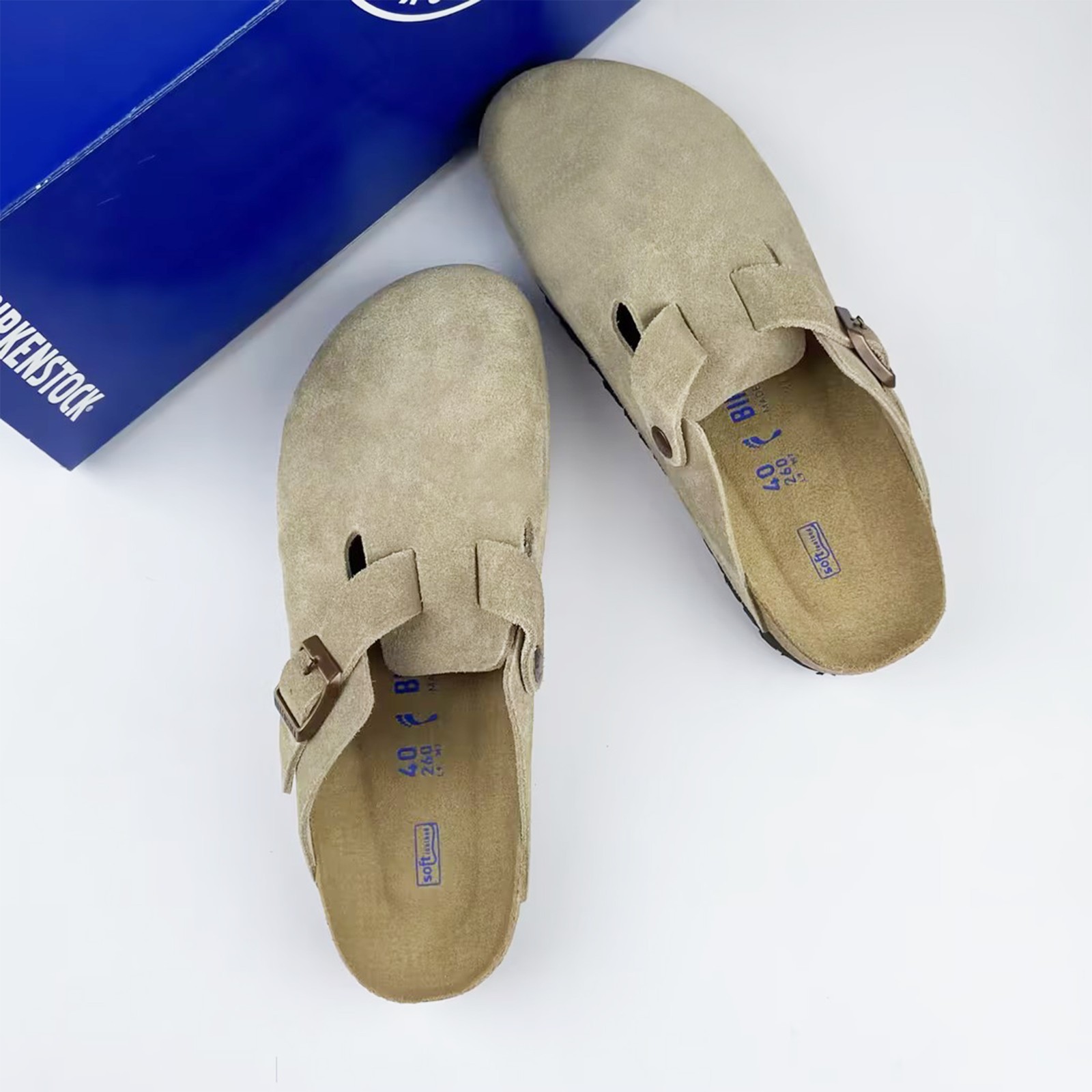 Birkenstock Boston Taupe Soft Footbed Suede Men/Women US7-12 Shoes Narrow/Wide