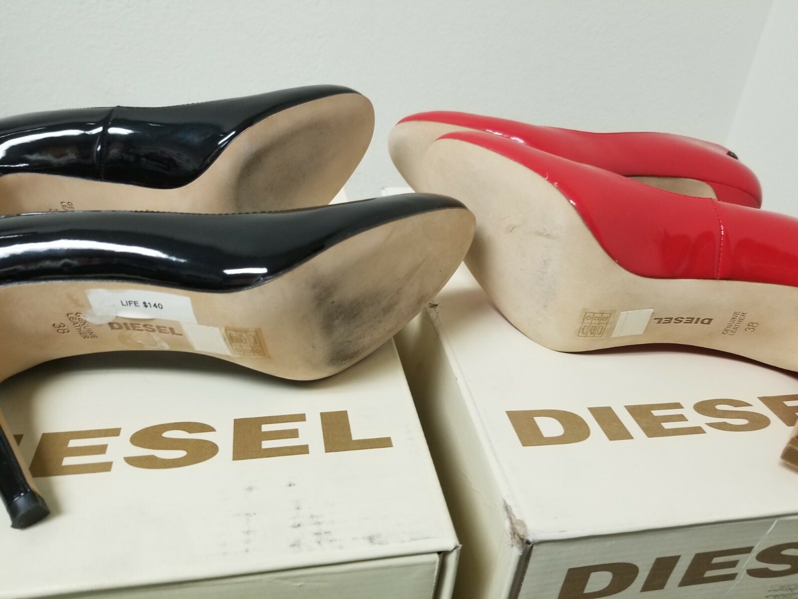 New Womens Diesel Life Patent Leather High Heel Shoes Pumps. Retail 140.00