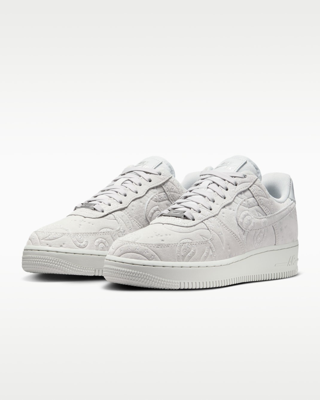 NIKE Women’s Air Force 1 ’07 Premium+ IO1259-002 Gray Fog Metallic Silver