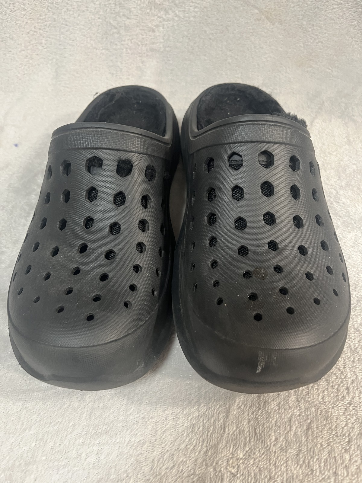 Joybees Shoes Womens Size 8 Black Lined Clog Slip-On Faux Fur Comfort Winter