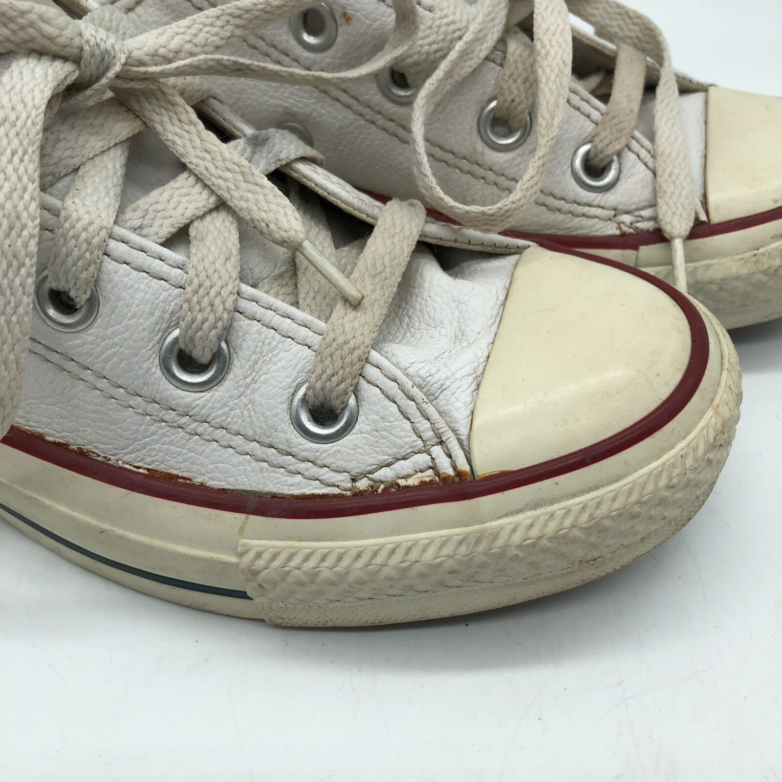 Converse All Star Low Top Sneakers Leather White Mens 4 Womens 6
