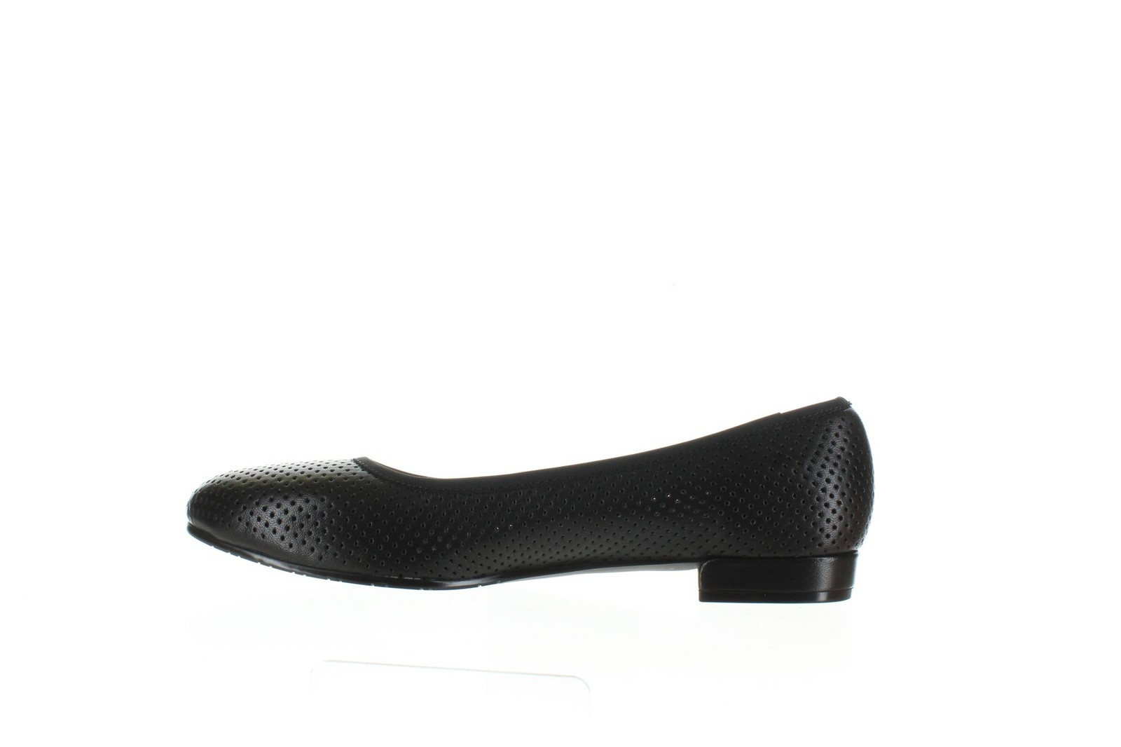 VANELi Womens Ulanda Black Perf Nappa/Black Elastic Ballet Flats Size 6