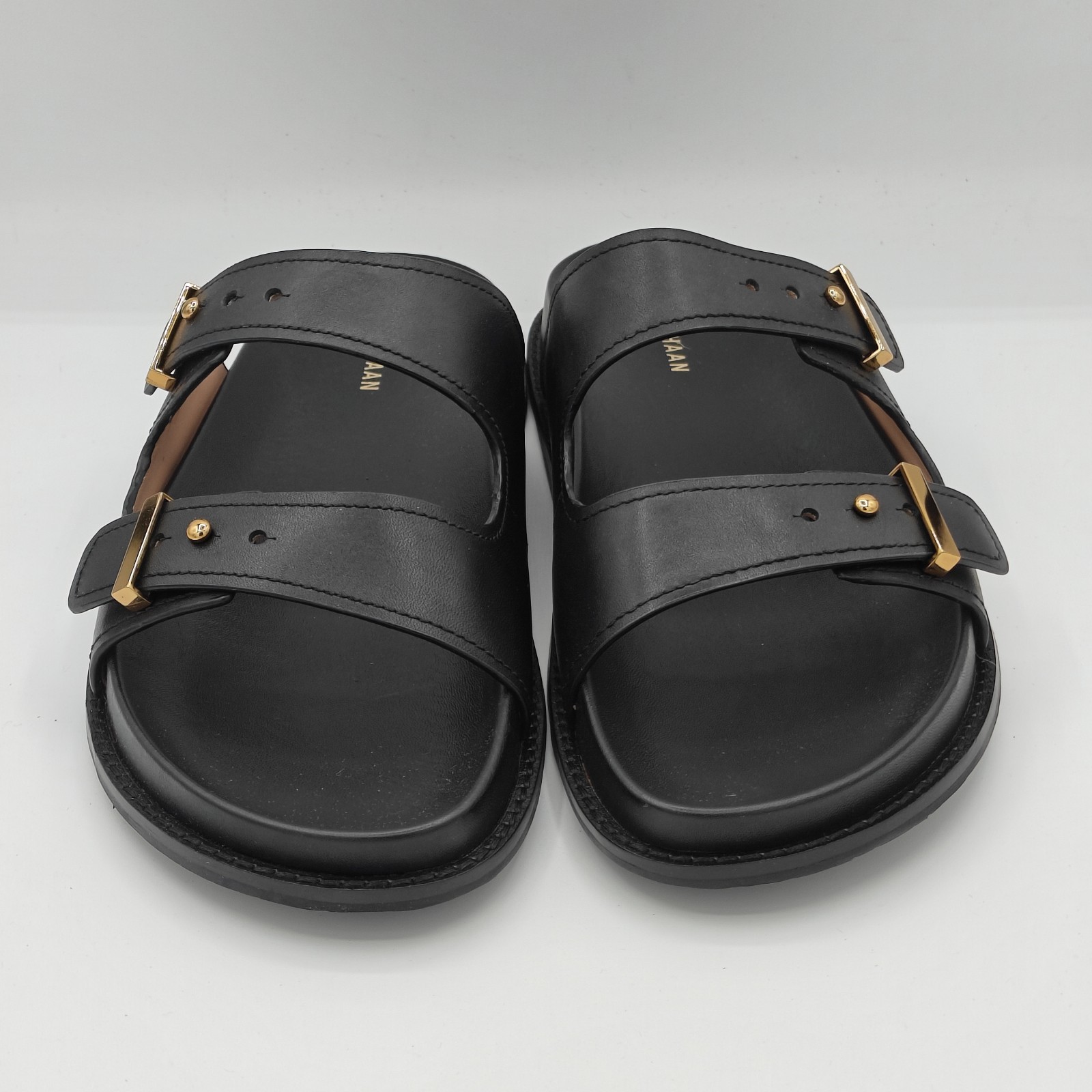 Cole Haan “Marisol” Women’s Leather Adjustable Double Banded Sandals Black