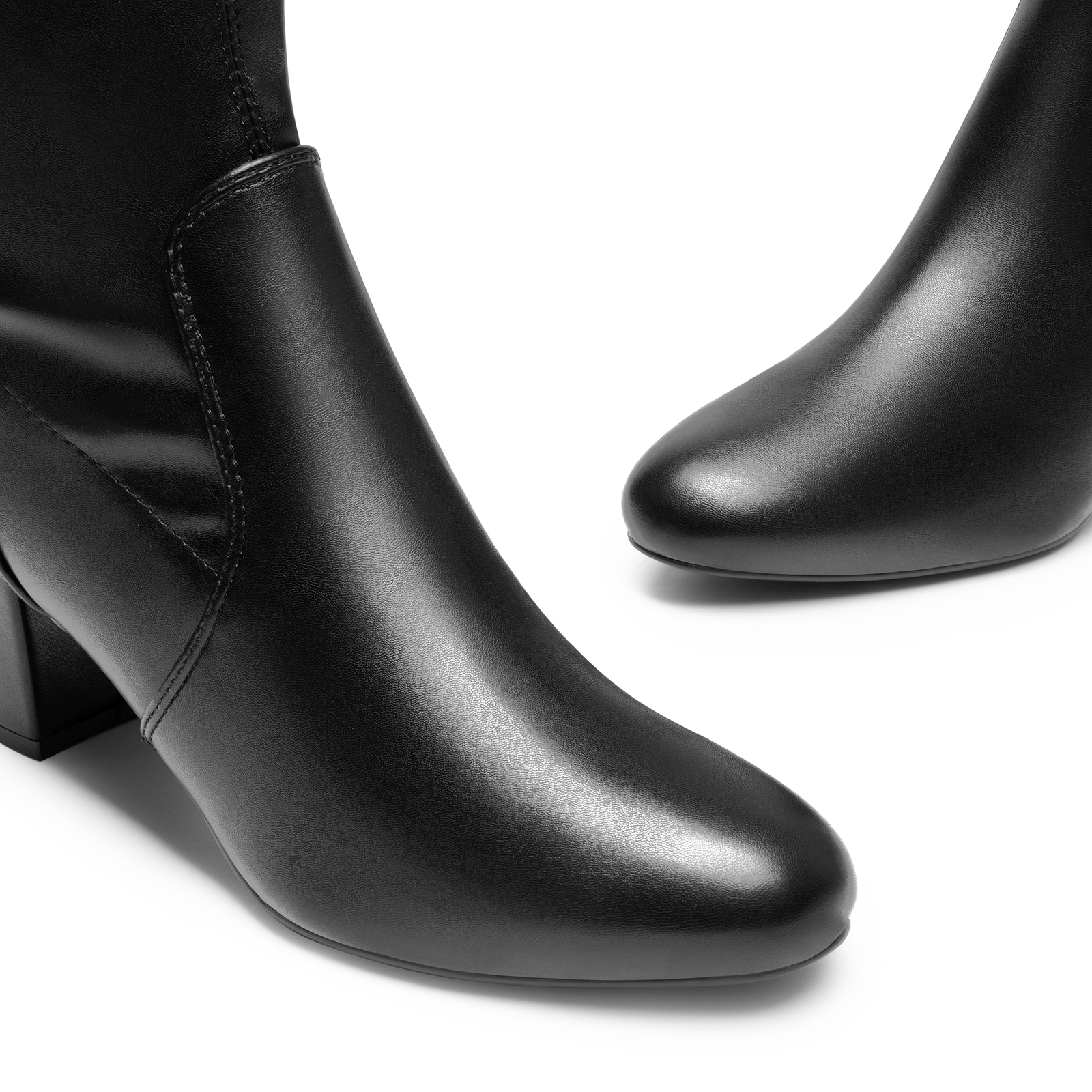 Women Almond Toe Ankle Boots Fashion Low 2.36in Chunky Heel Fall Heeled Booties