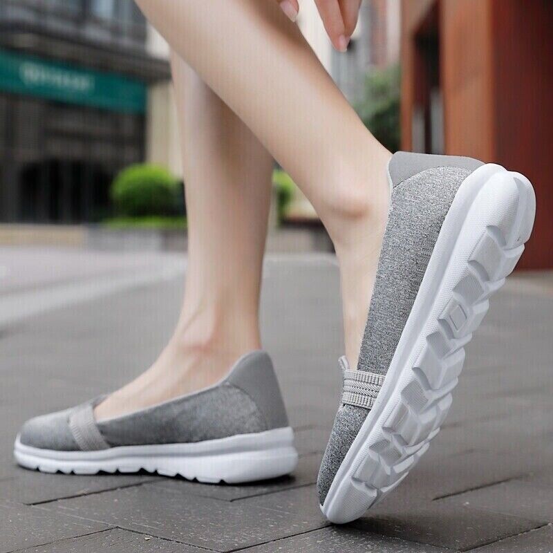 Women Fashion Loafers Shoes Comfortable Sock Slip-on Ballerina Wedge Shoes size