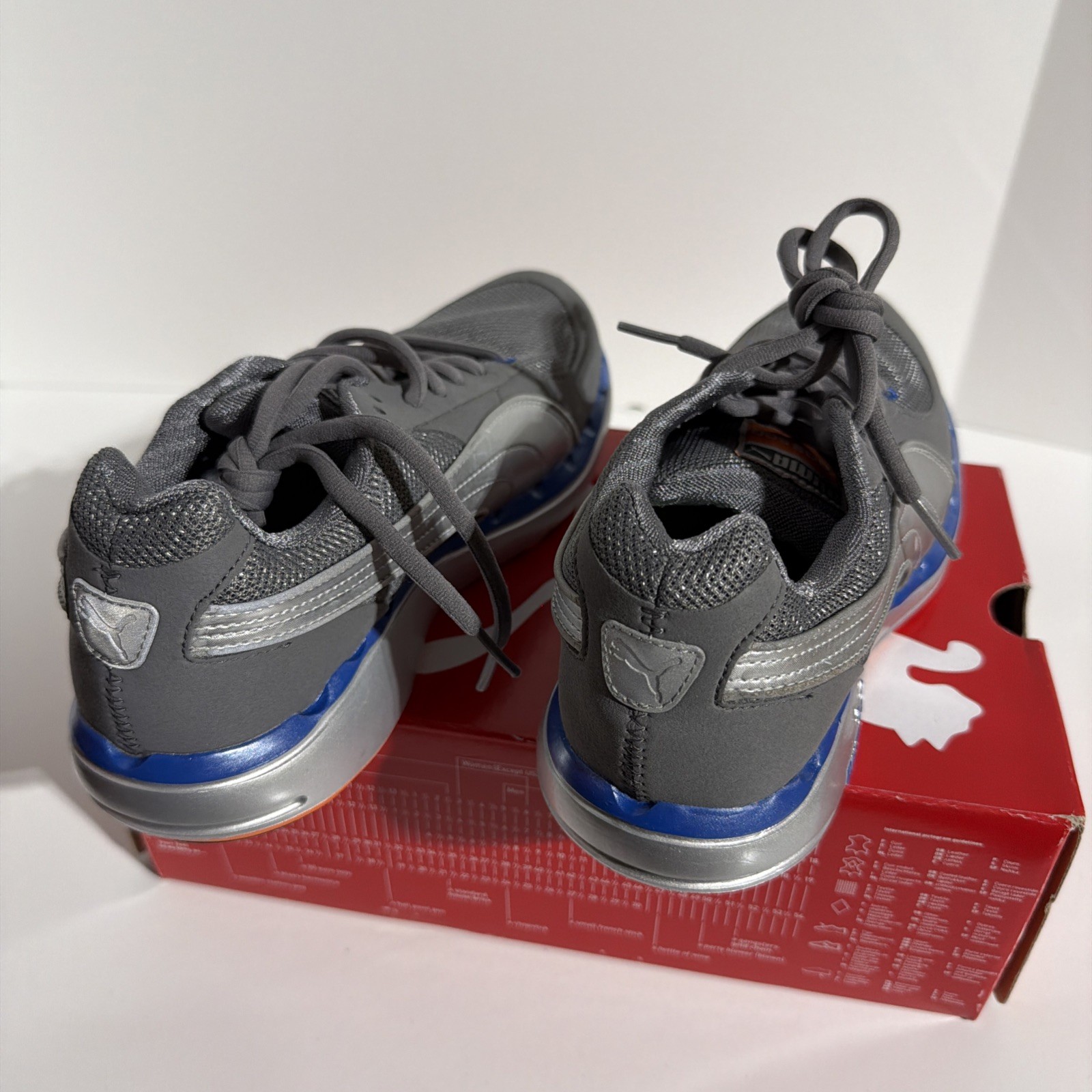 PUMA Faas 500 W BioRide Women’s Running Shoes Blue Silver Limeade Mesh Low Top