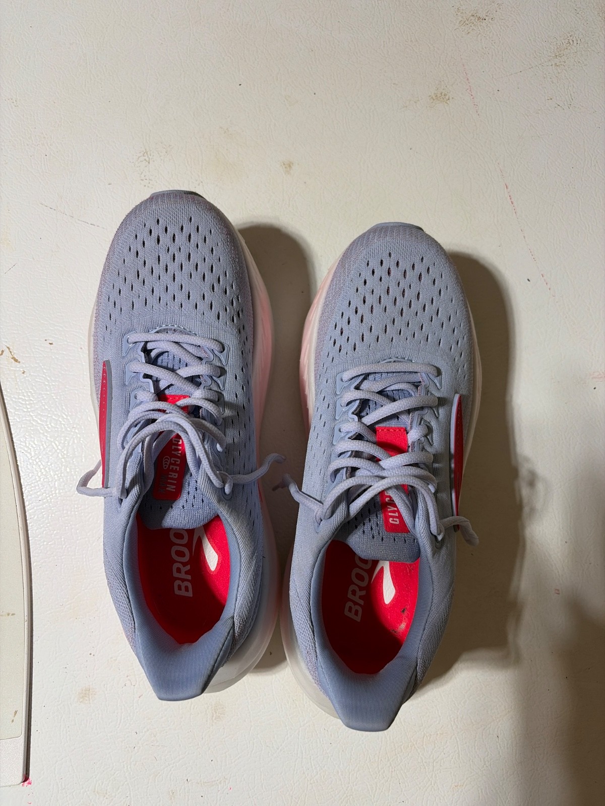 Brooks Glycerin Max Womens Shoes Sz 9 B Blue Heron Diva Pink White Mesh Sneakers