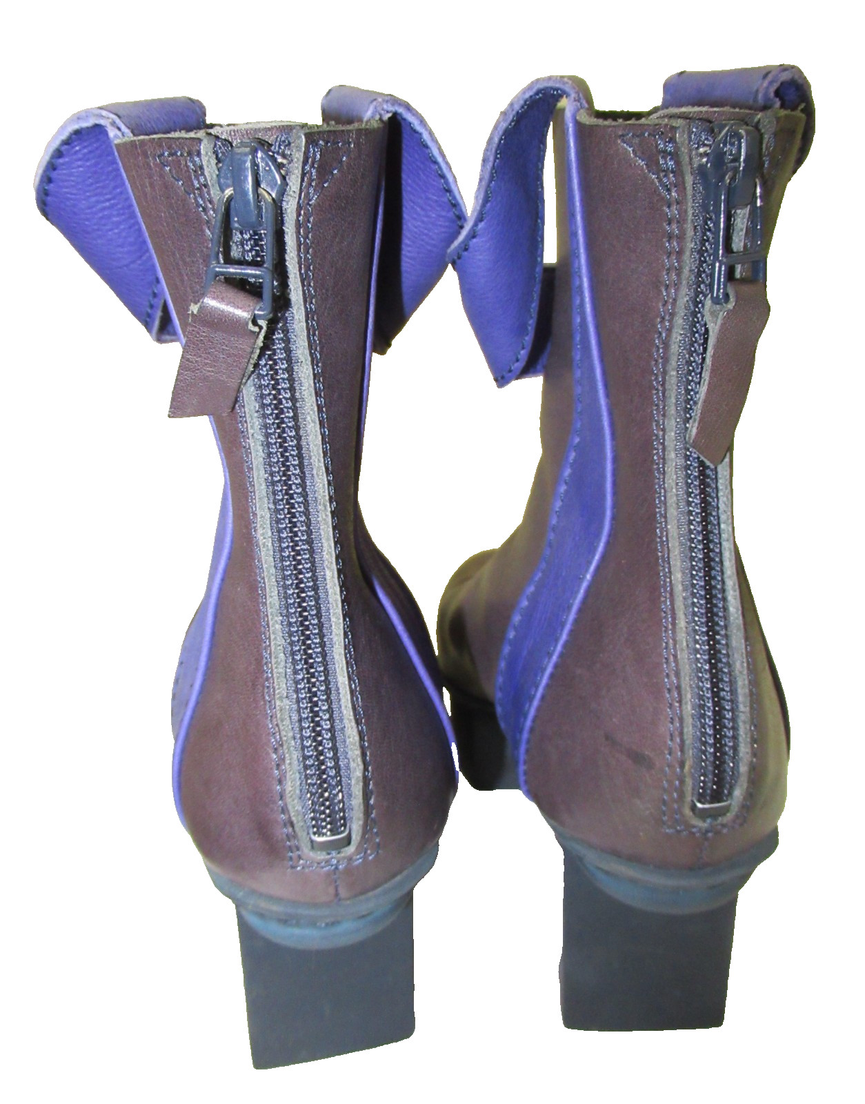 From Germany: TRIPPEN Leather Black Ankle Boots with Blue Detailing, 37 (6 1/2)