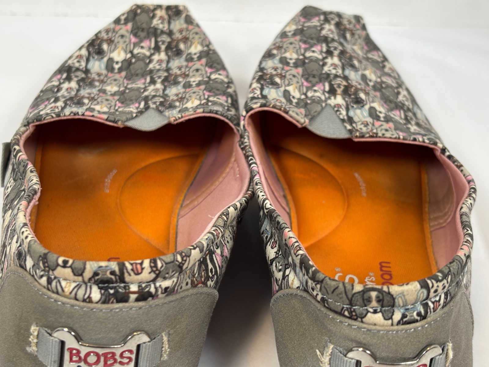 BOBS by Skechers Memory Foam Slip-On Dog Print Canvas Shoes Women’s Size 11