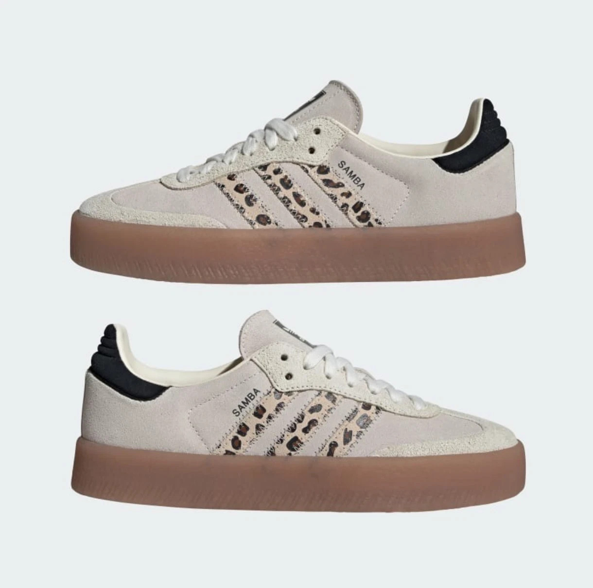 Size 8 – adidas Sambae Cream White Leopard W
