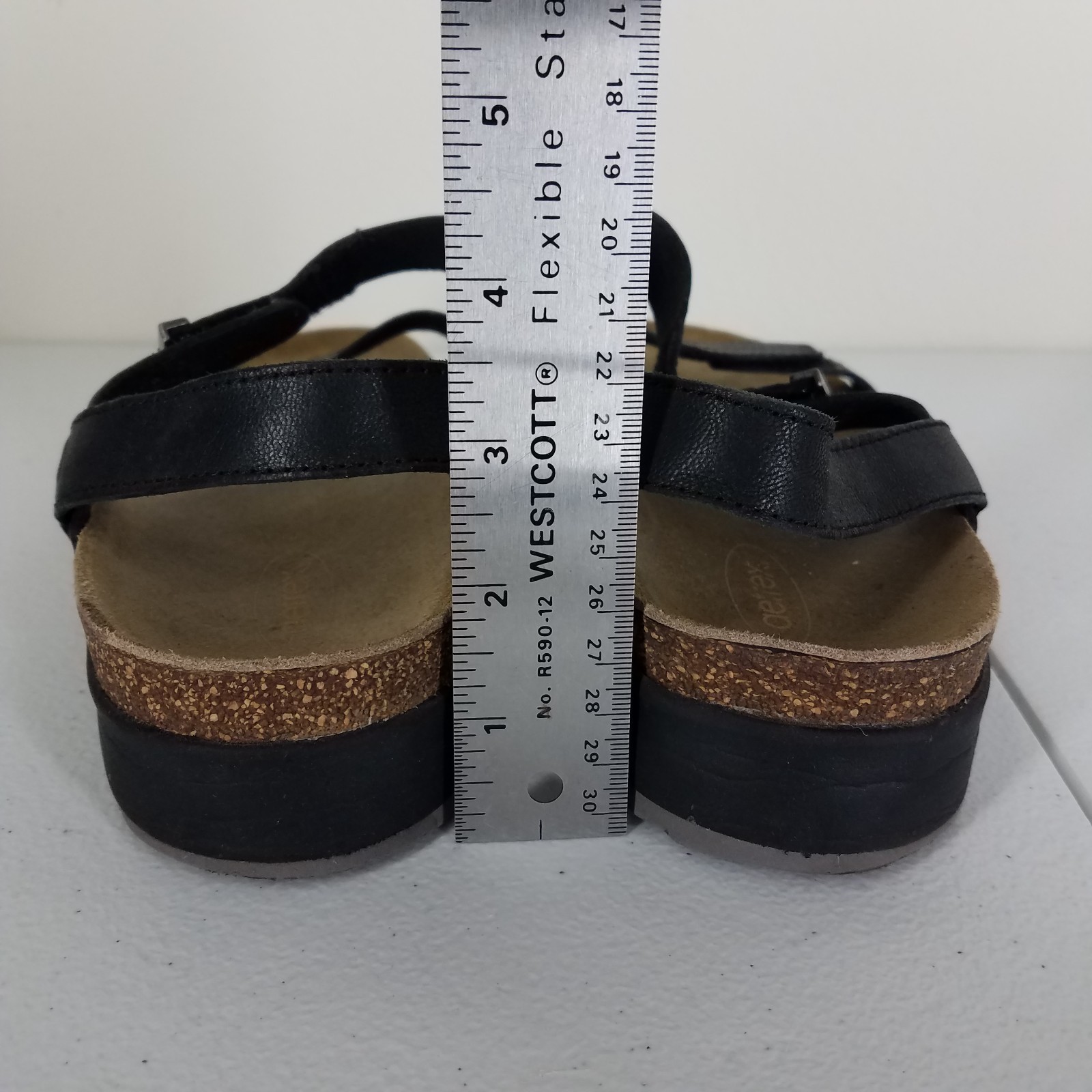 Aetrex Leather Sandals Women’s 9.5 Black Comfort Casual Summer Walking Travel