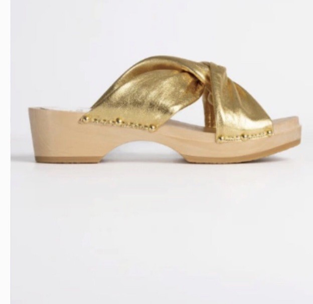 Sabot Youyou YURI LAMINATO GOLD CLOG size 8.5