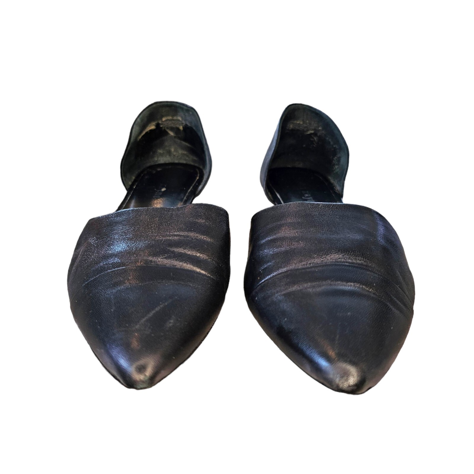 Jenni Kayne D’orsay Flats US Size 8 Shoes Pointed Toe Black Leather Designer