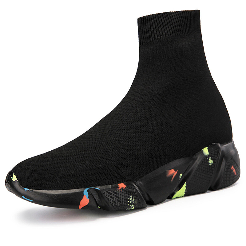 Modern High Top Socks and Shoes Women’s Thick Soled Elastic Socks Boots Hip Hop