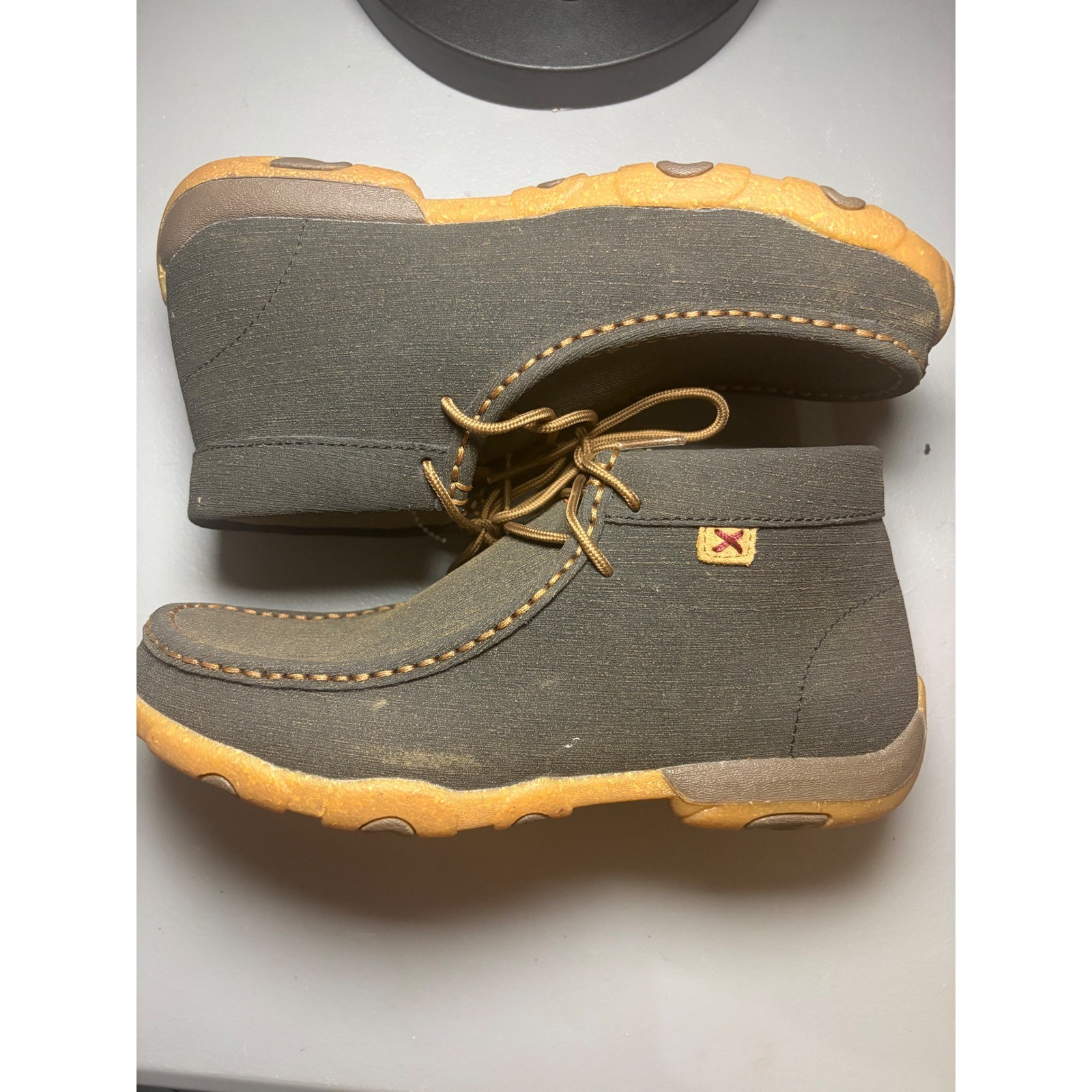 Twisted X Driving Moc Chukka Boots Womens Size 8M Charcoal Grey Leather WDM0144