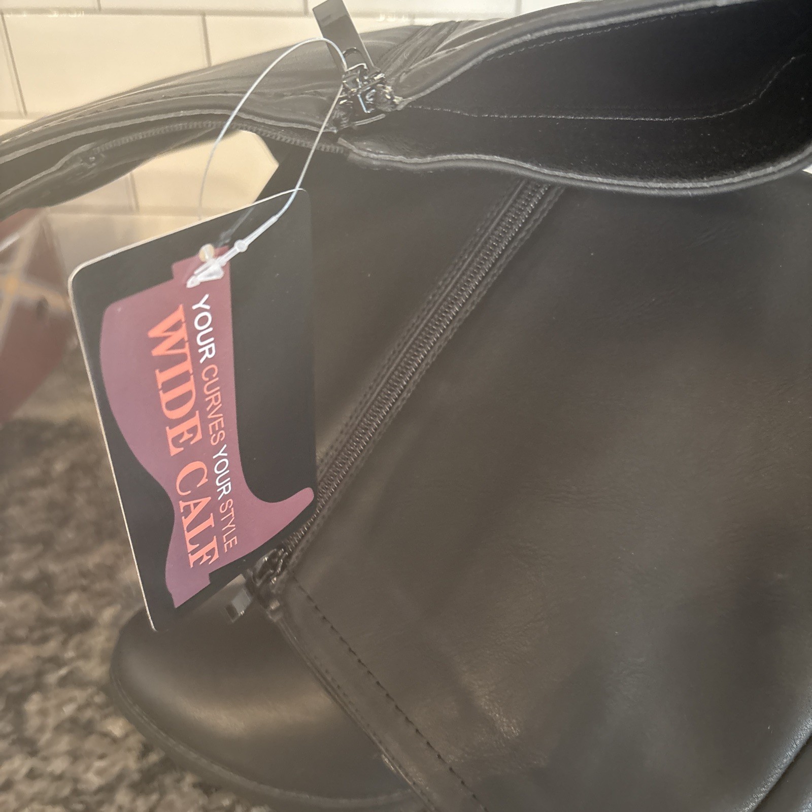 CHICBLOOMS ladies size 10 black wide calf boot