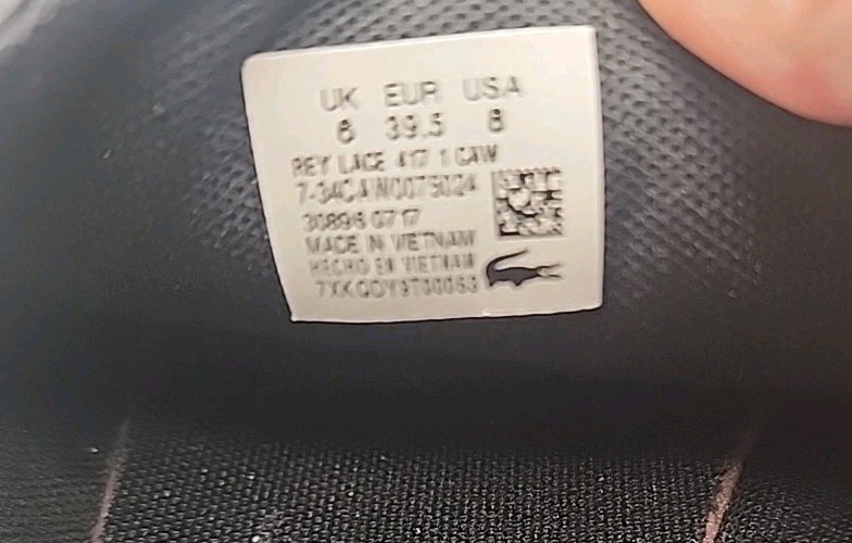 Lacoste Rey Sneakers Womens Size 8 Black Leather Derby Logo Lace Up Shoes