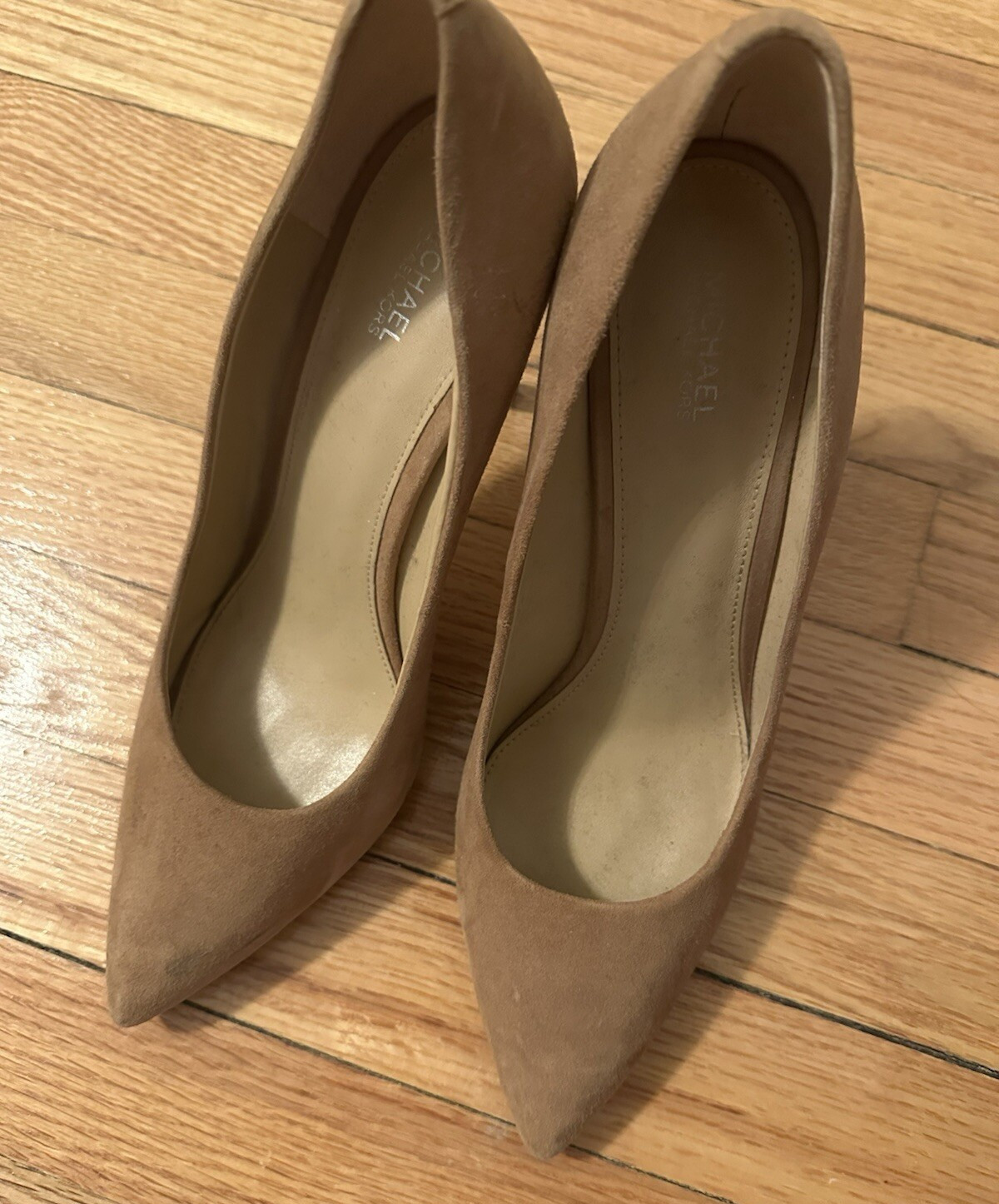 Michael Kors Brown MK-Flex Mid Pointed-Toe Pumps 9.5 M genuine suede 9 1/2 NEW