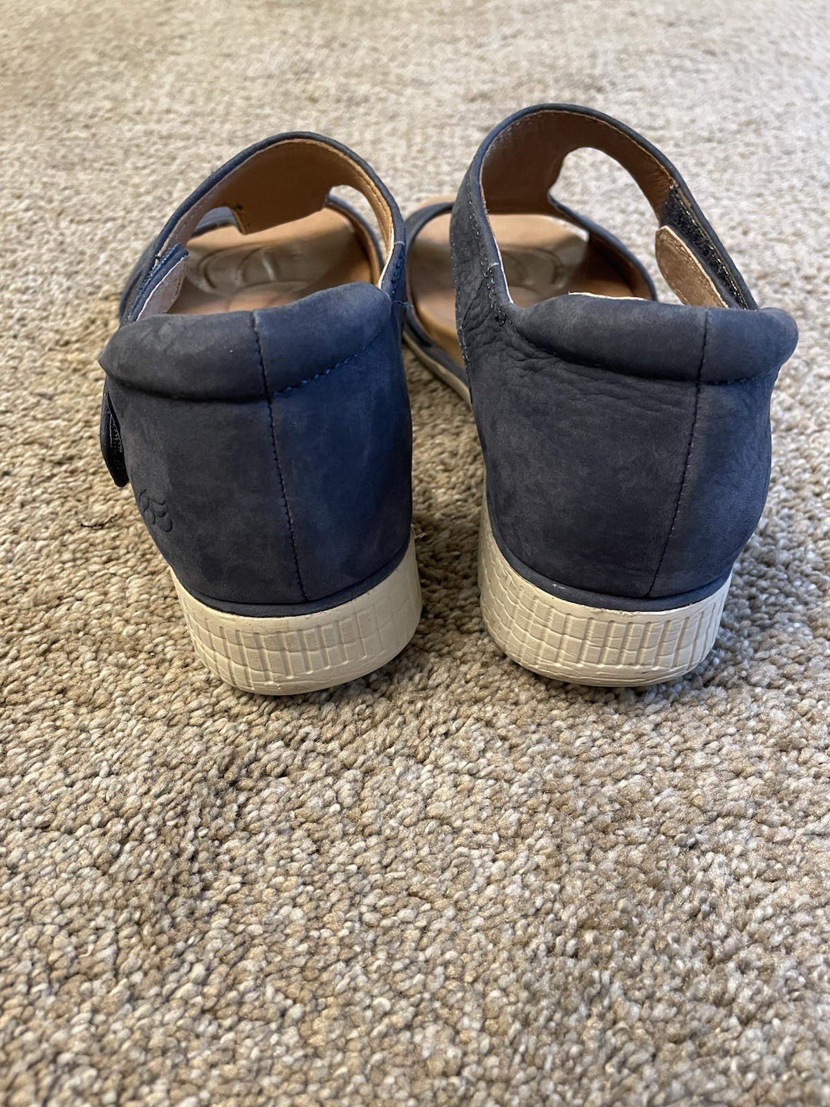Nurture By Lamaze Leather Wedge Sandals In Navy Blue Size 6.5 M Comfortable