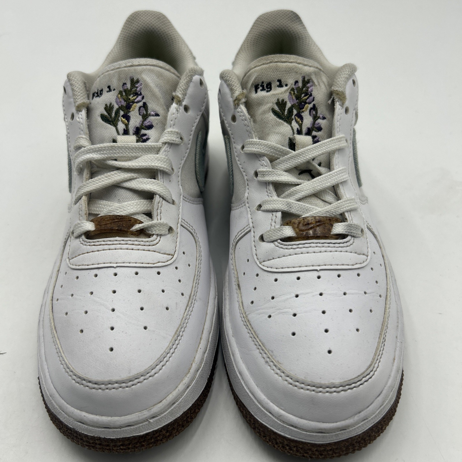NIKE AIR FORCE 1 SHOES LV8 DA3093-100 SIZE 7Y YOUTH 8 1/2 WOMANS WHITE INDIGO