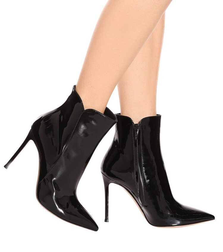 Concise Women Ankle Boots Pointed Toe 12CM High Heels Dress Party Booties Shoes