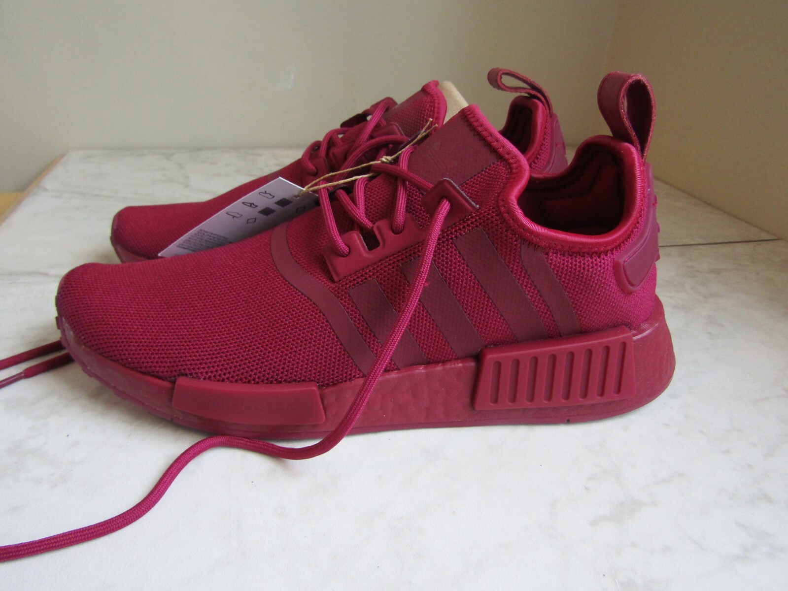NIB Adidas NMD_R1 Maroon Running Shoe Mesh Lace Up Women’s SZ 9 EU 41 UK 7.5