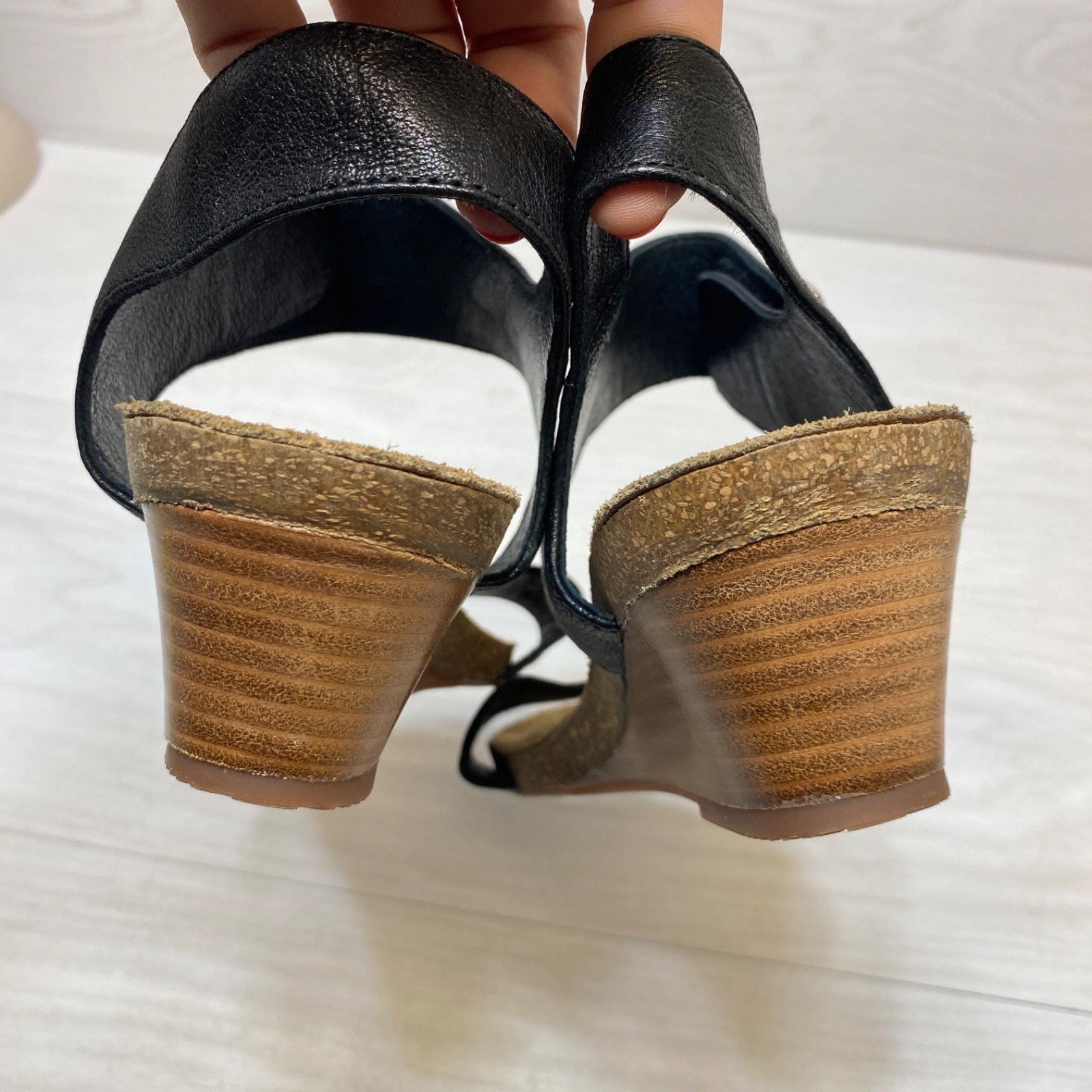 Sofft Women’s Verdi Black Wedge Sandals Size 9M