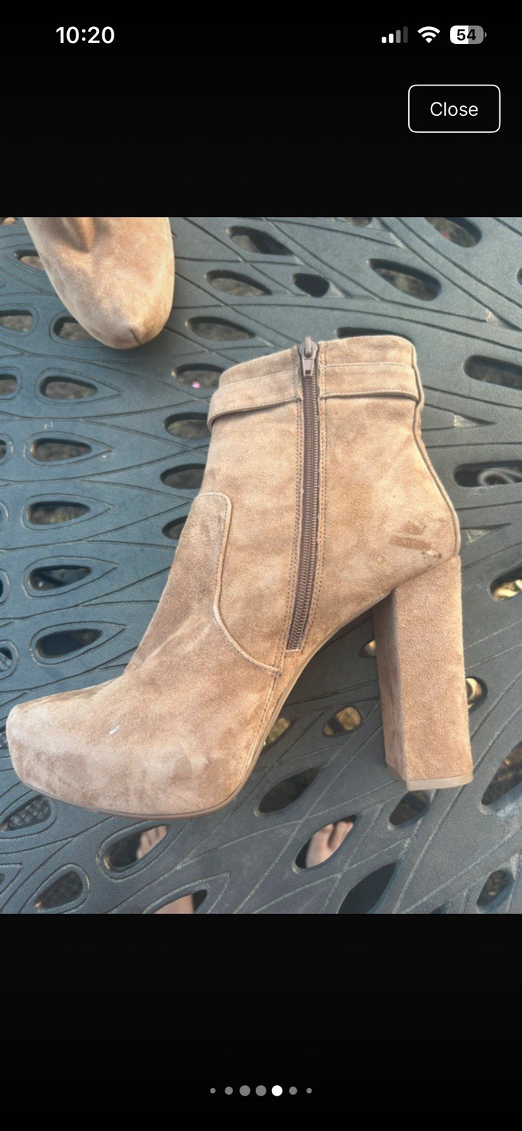 Express Brown Suede Leather Ankle Booties Round Toe Buckle Zip Women’s 10